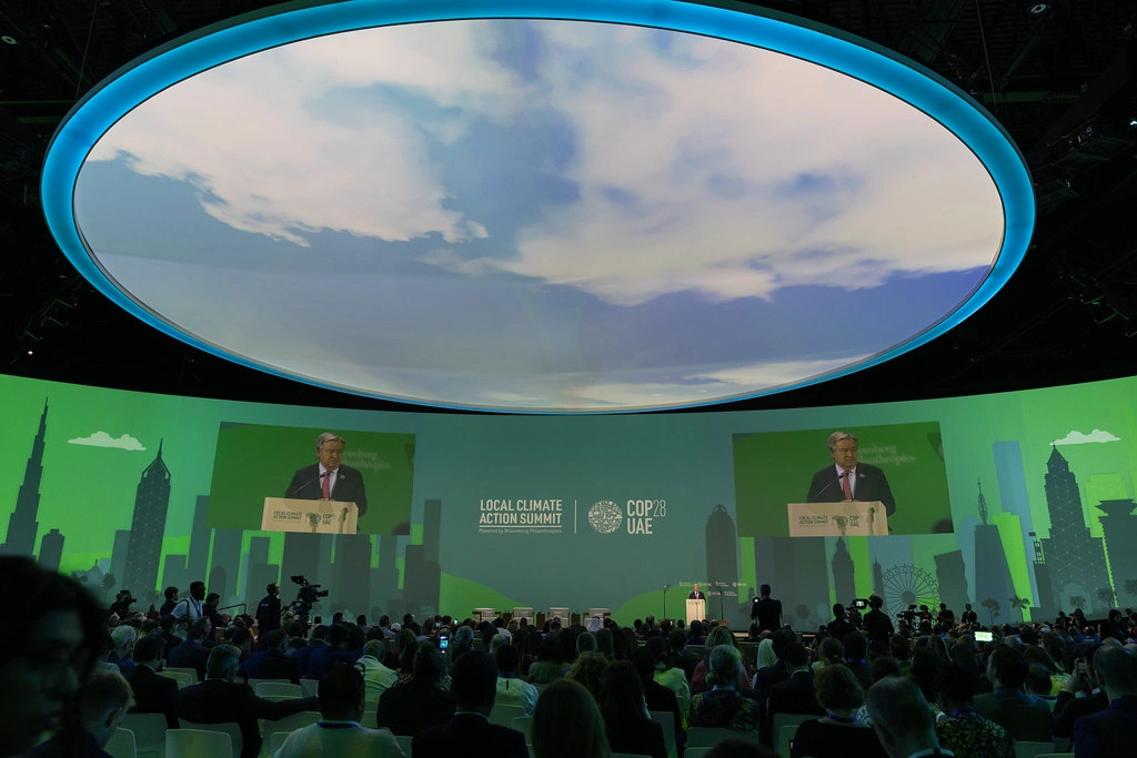 UN Secretary-General António Guterres addresses the Local Climate Action Summit at COP28 in Dubai, 1 December 2023.